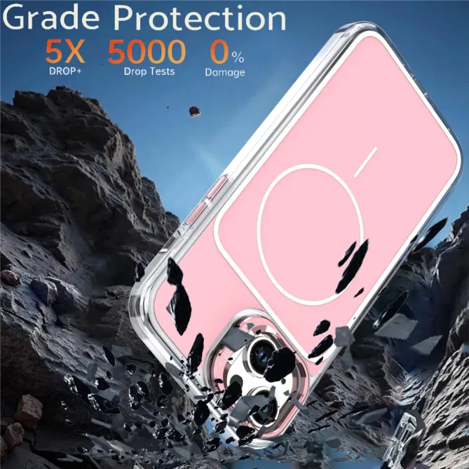 Coque iPhone 15 magnétique avec support caméra et dragonne