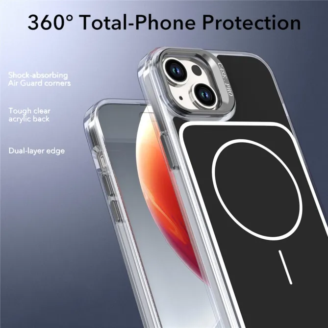 Coque iPhone 15 magnétique avec support caméra et dragonne