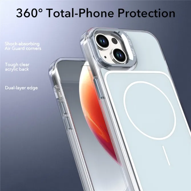Coque iPhone 15 magnétique avec support caméra et dragonne