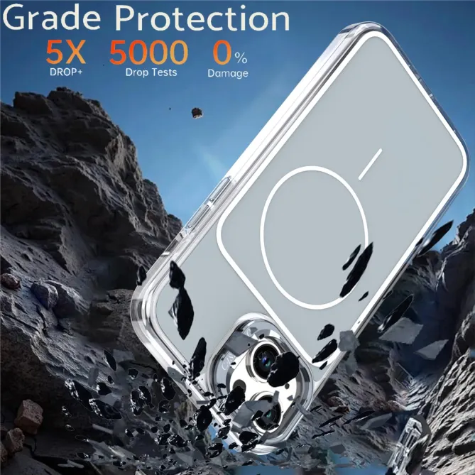 Coque iPhone 15 magnétique avec support caméra et dragonne