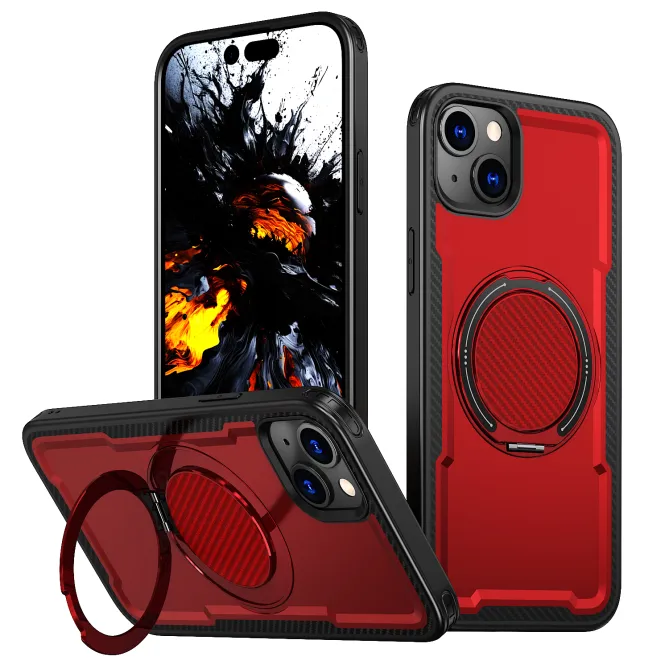 Coque iPhone 15 magnétique avec anneau rotatif amorti