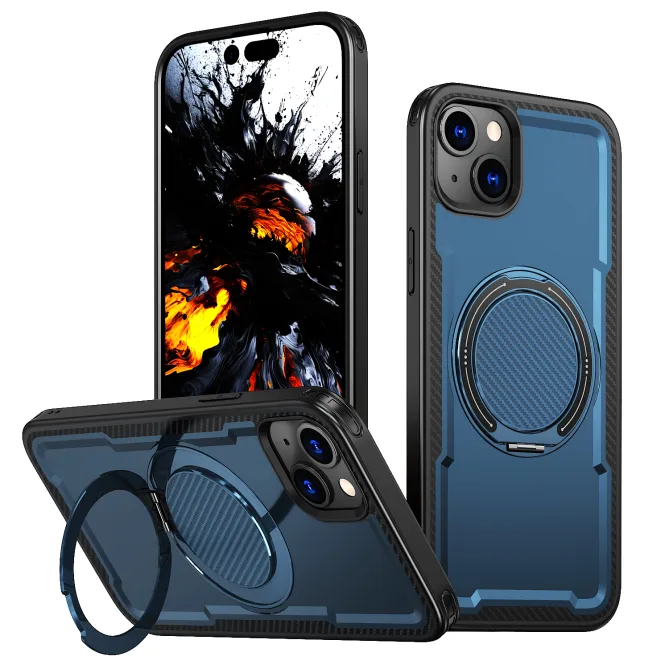 Coque iPhone 15 magnétique avec anneau rotatif amorti