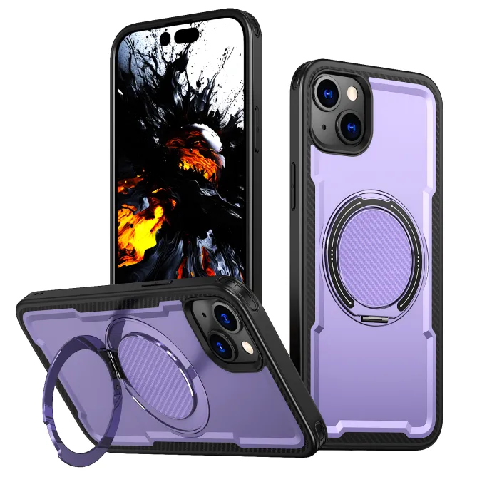 Coque iPhone 15 magnétique avec anneau rotatif amorti