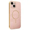 Coque iPhone 15 fibre de carbone magnétique finition métallisée