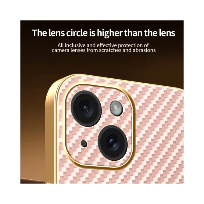 Coque iPhone 15 fibre de carbone magnétique finition métallisée