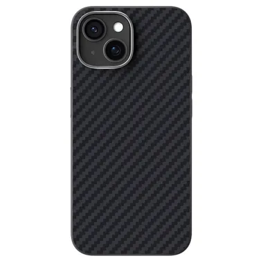 Coque iPhone 15 magnétique ultra fine texture fibre de carbone