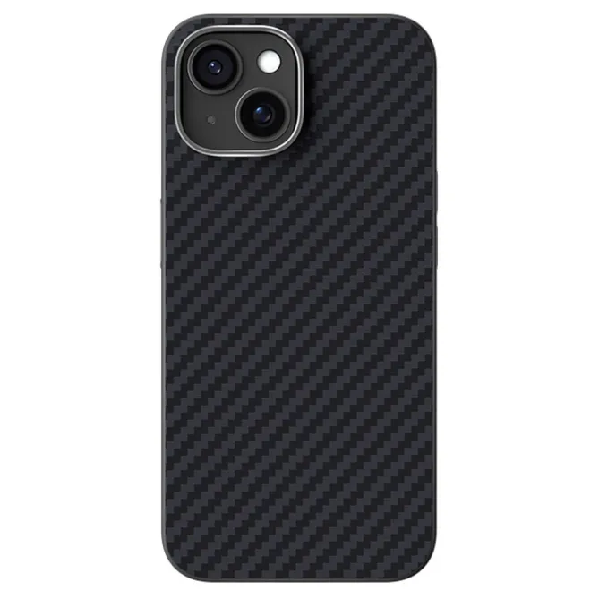 Coque iPhone 15 magnétique ultra fine texture fibre de carbone