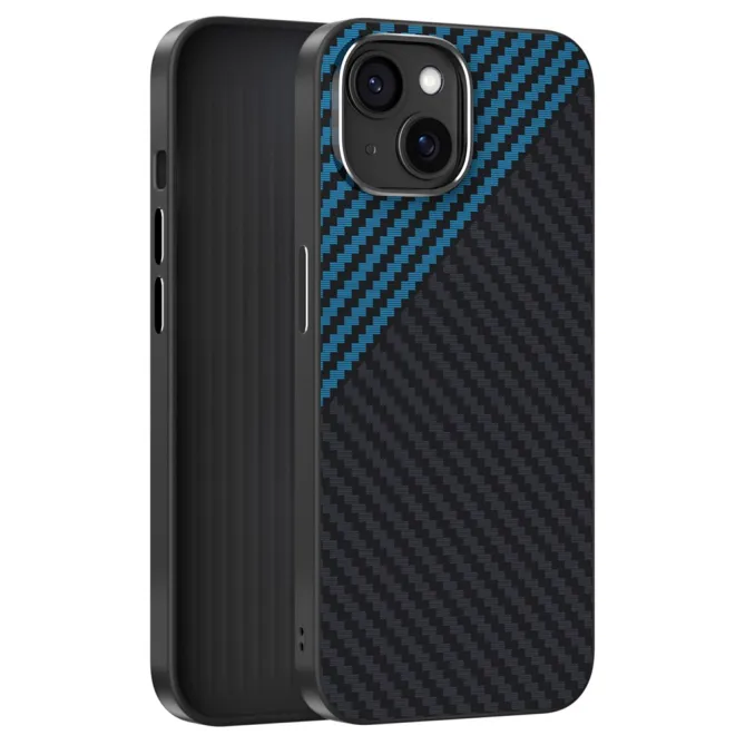 Coque iPhone 15 magnétique ultra fine texture fibre de carbone