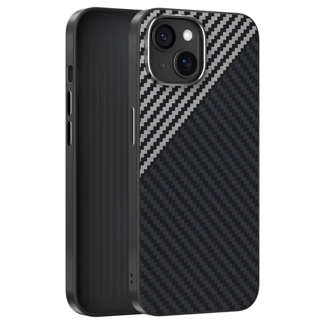 Coque iPhone 15 magnétique ultra fine texture fibre de carbone