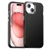 Coque iPhone 15 hybride texture fibre de carbone