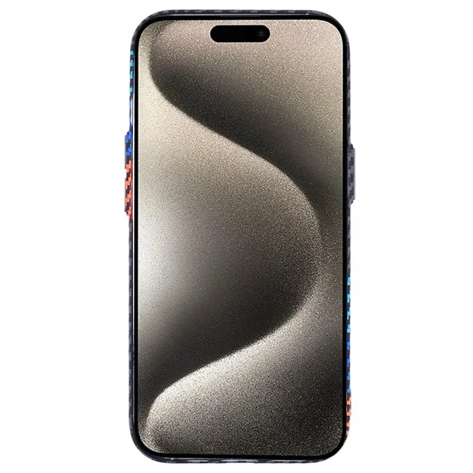 Coque iPhone 15 magnétique fibre de carbone Racing