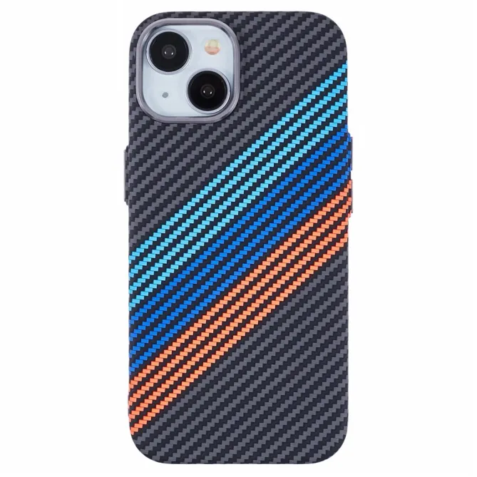 Coque iPhone 15 magnétique fibre de carbone Racing