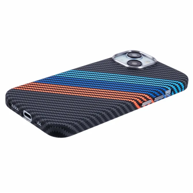 Coque iPhone 15 magnétique fibre de carbone Racing