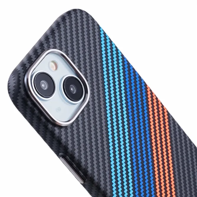 Coque iPhone 15 magnétique fibre de carbone Racing