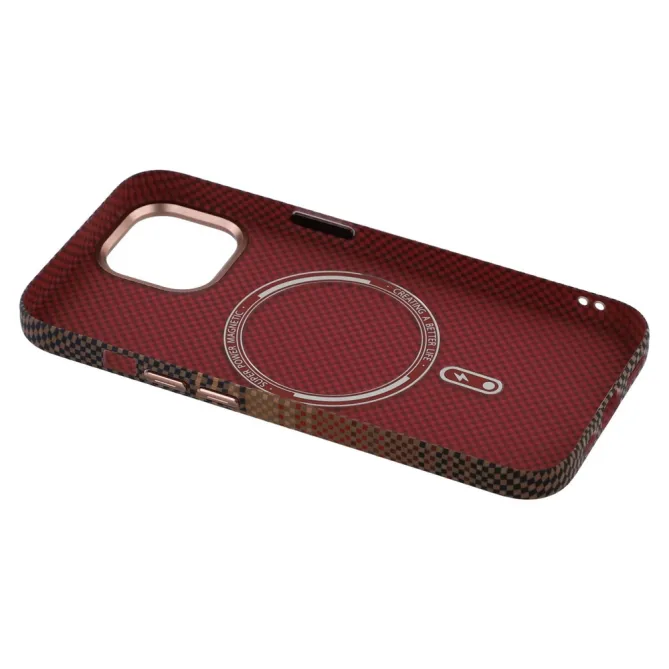 Coque iPhone 15 magnétique fibre de carbone Racing
