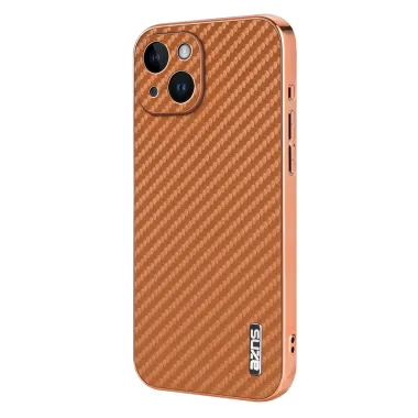 Coque iPhone 15 fibre de carbone finition métallisée