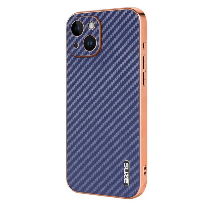 Coque iPhone 15 fibre de carbone finition métallisée