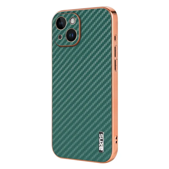 Coque iPhone 15 fibre de carbone finition métallisée