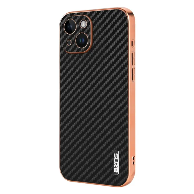 Coque iPhone 15 fibre de carbone finition métallisée