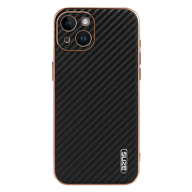 Coque iPhone 15 fibre de carbone finition métallisée