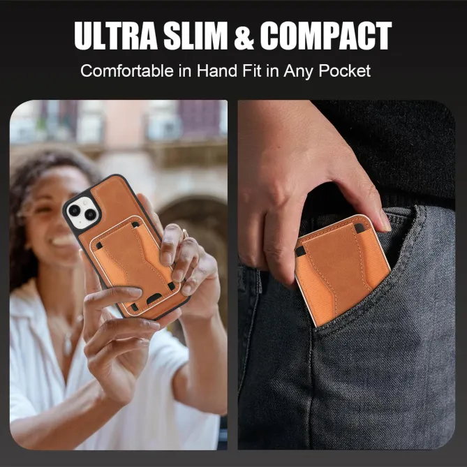 Coque iPhone 15 magnétique porte-cartes détachable avec support