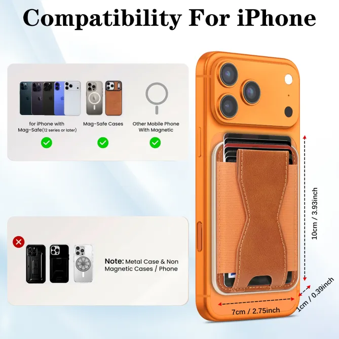 Coque iPhone 15 magnétique porte-cartes détachable avec support