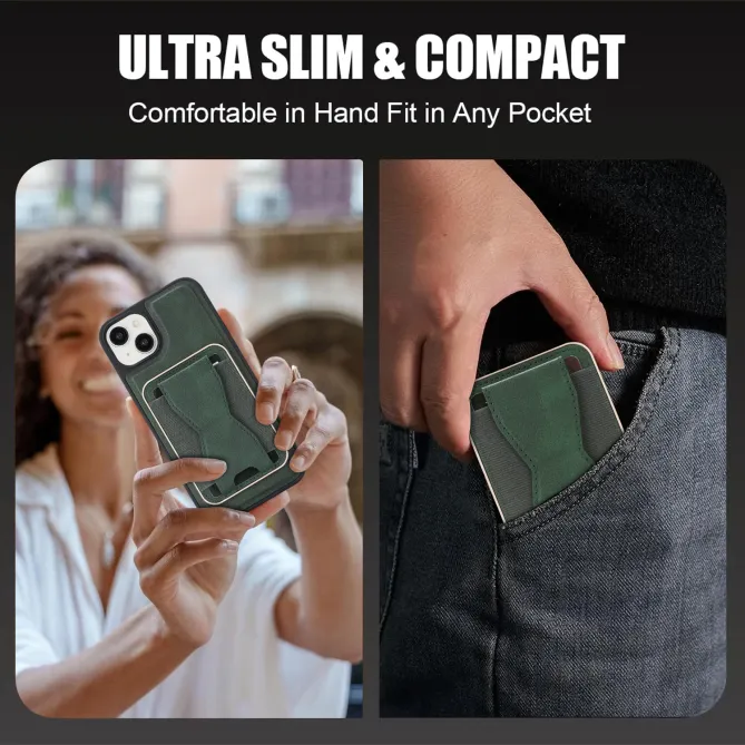 Coque iPhone 15 magnétique porte-cartes détachable avec support