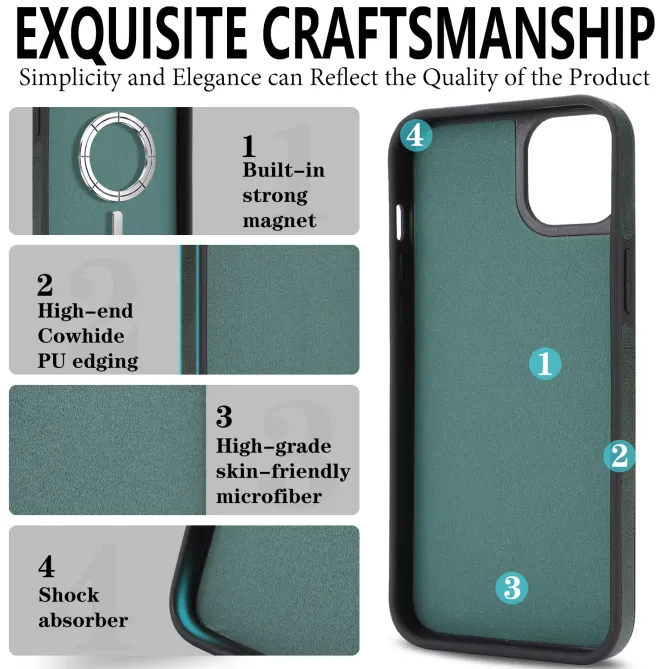 Coque iPhone 15 magnétique porte-cartes détachable avec support