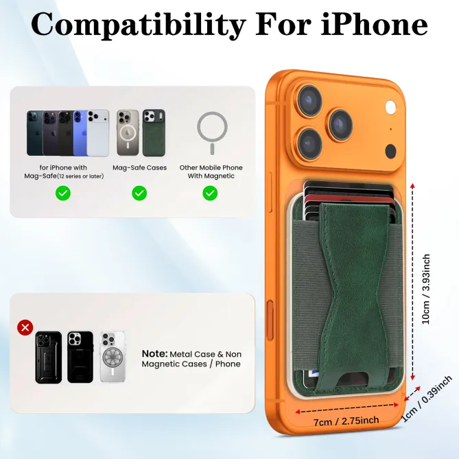 Coque iPhone 15 magnétique porte-cartes détachable avec support