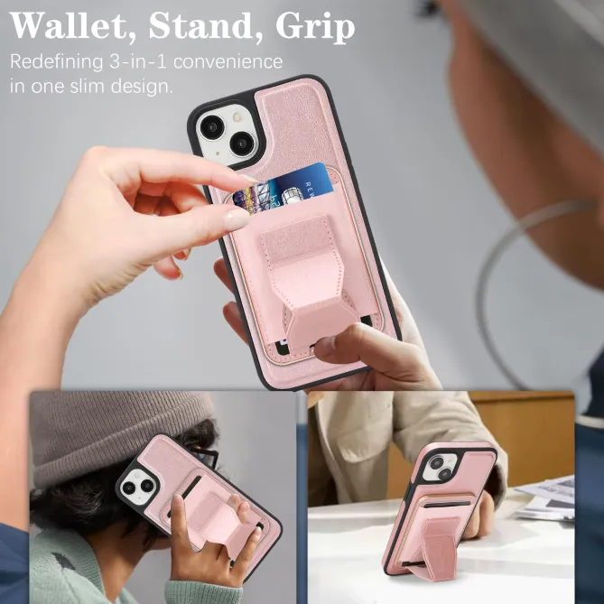 Coque iPhone 15 magnétique porte-cartes détachable avec support