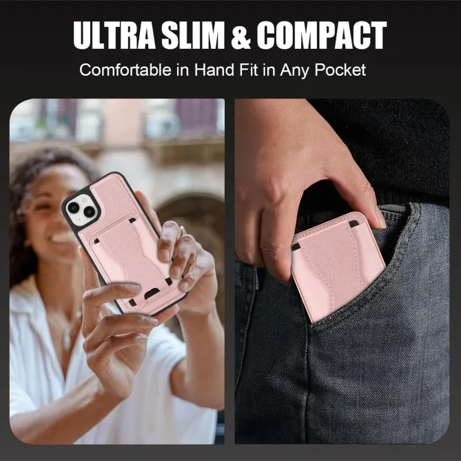 Coque iPhone 15 magnétique porte-cartes détachable avec support