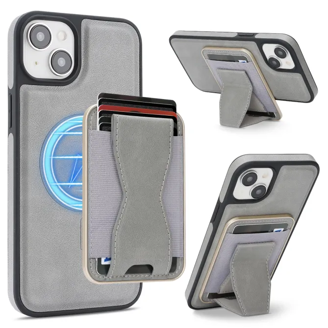 Coque iPhone 15 magnétique porte-cartes détachable avec support