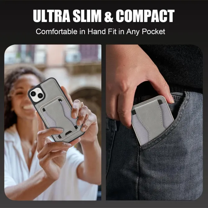 Coque iPhone 15 magnétique porte-cartes détachable avec support