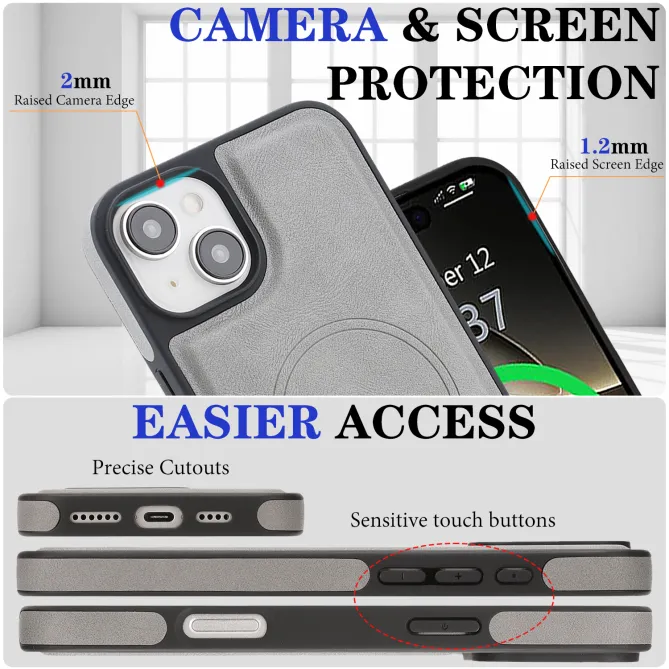 Coque iPhone 15 magnétique porte-cartes détachable avec support