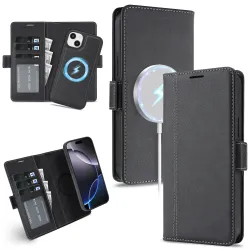 Étui iPhone 15 portefeuille détachable magnétique