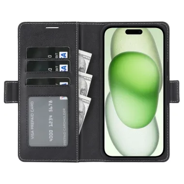 Étui iPhone 15 portefeuille détachable magnétique