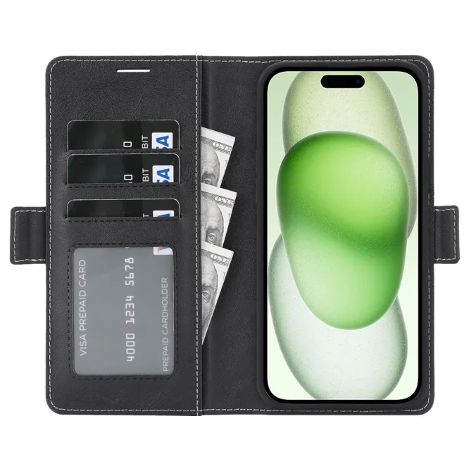 Étui iPhone 15 portefeuille détachable magnétique