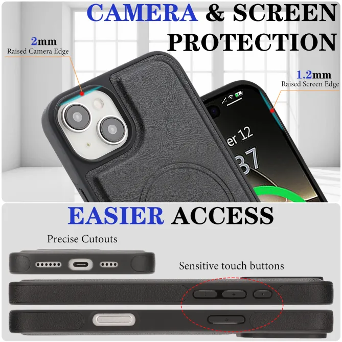 Étui iPhone 15 portefeuille détachable magnétique