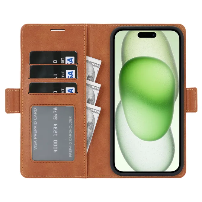 Étui iPhone 15 portefeuille détachable magnétique
