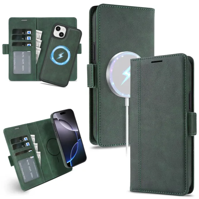 Étui iPhone 15 portefeuille détachable magnétique