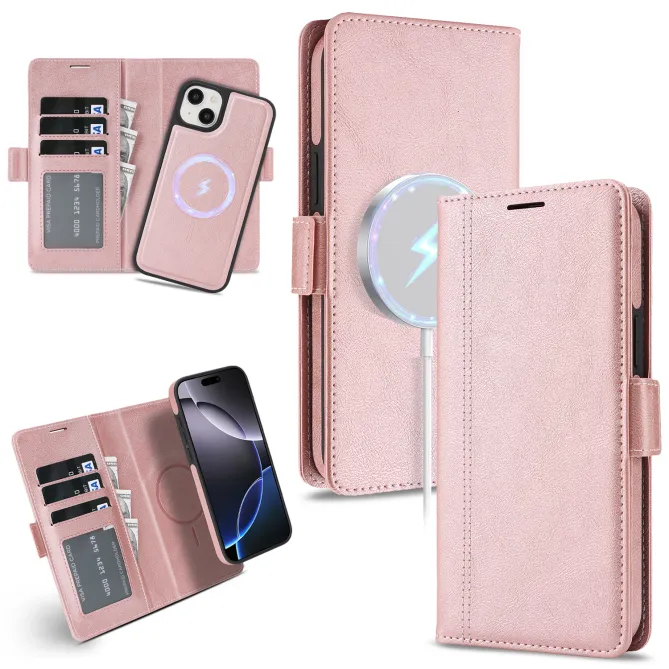 Étui iPhone 15 portefeuille détachable magnétique