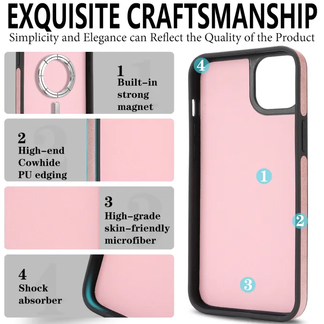 Étui iPhone 15 portefeuille détachable magnétique
