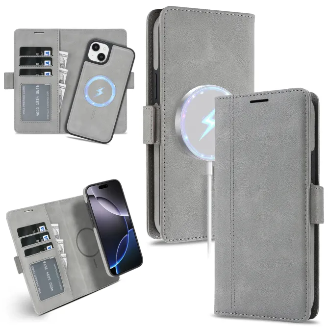Étui iPhone 15 portefeuille détachable magnétique