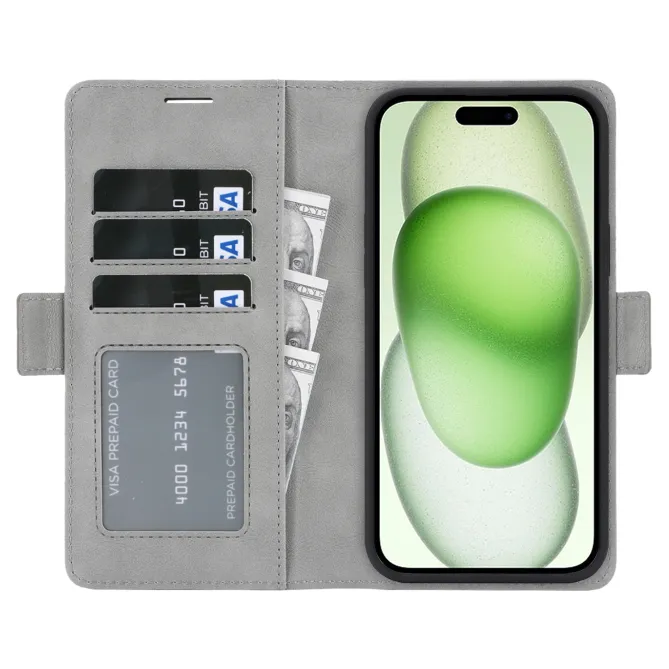 Étui iPhone 15 portefeuille détachable magnétique