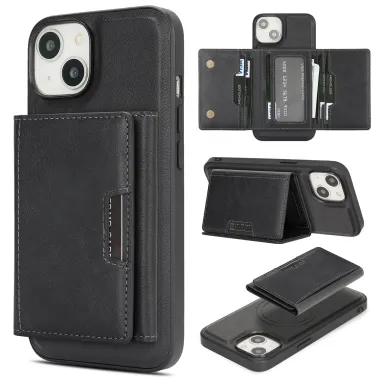 Coque iPhone 15 porte-cartes magnétique pliable avec support