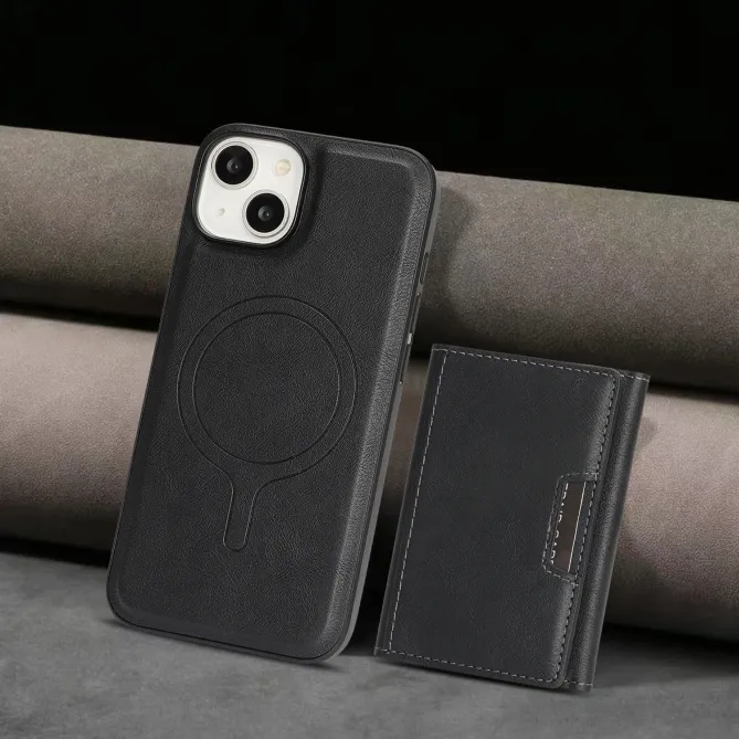 Coque iPhone 15 porte-cartes magnétique pliable avec support