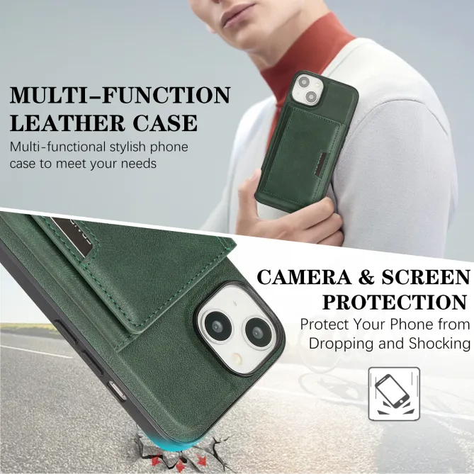 Coque iPhone 15 porte-cartes magnétique pliable avec support