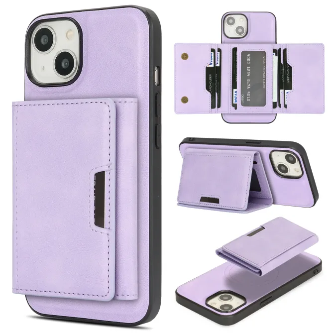Coque iPhone 15 porte-cartes magnétique pliable avec support
