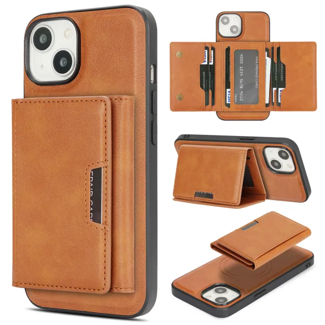 Coque iPhone 15 porte-cartes magnétique pliable avec support
