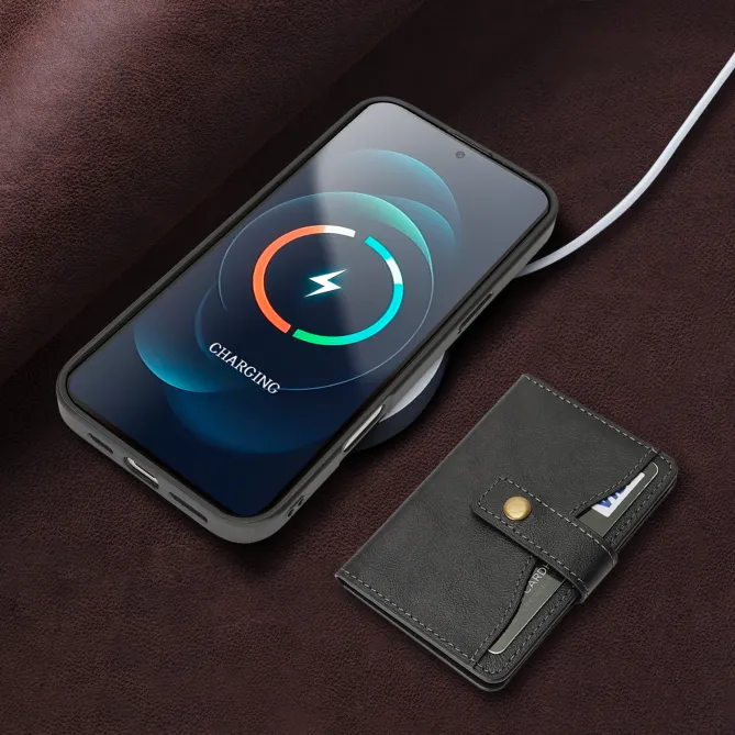 Coque iPhone 15 porte-cartes magnétique détachable avec support